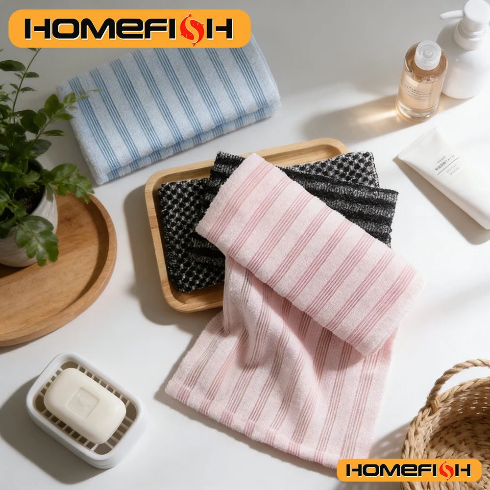 Nylon Bath Exfoliating Towel & Back Scrub Brush – Shower Sponge Body Scrubber for Bathroom Daily Use