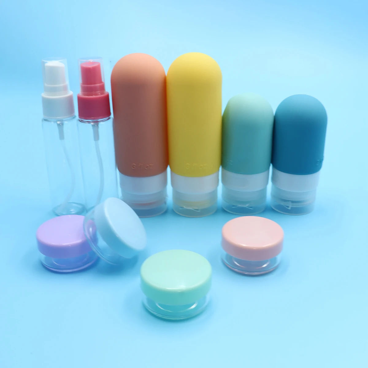 4 Pc/set Travel Bottles for Toiletries BPA Free Leak Proof Squeezable Travel Size Containers Travel Accessories Essentials