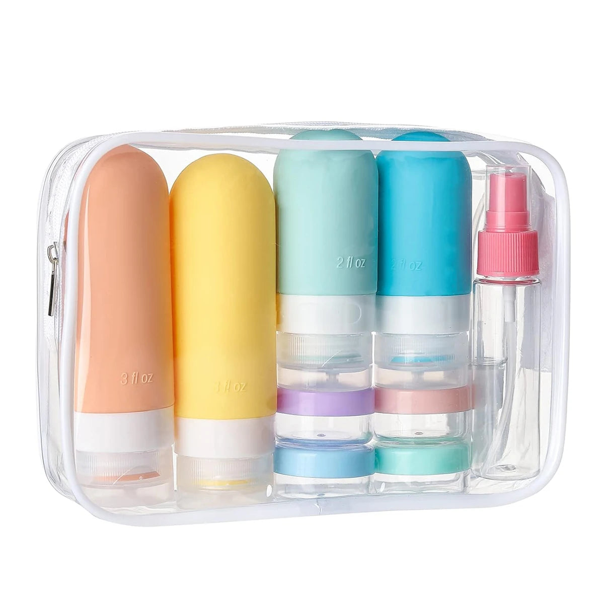 4 Pc/set Travel Bottles for Toiletries BPA Free Leak Proof Squeezable Travel Size Containers Travel Accessories Essentials