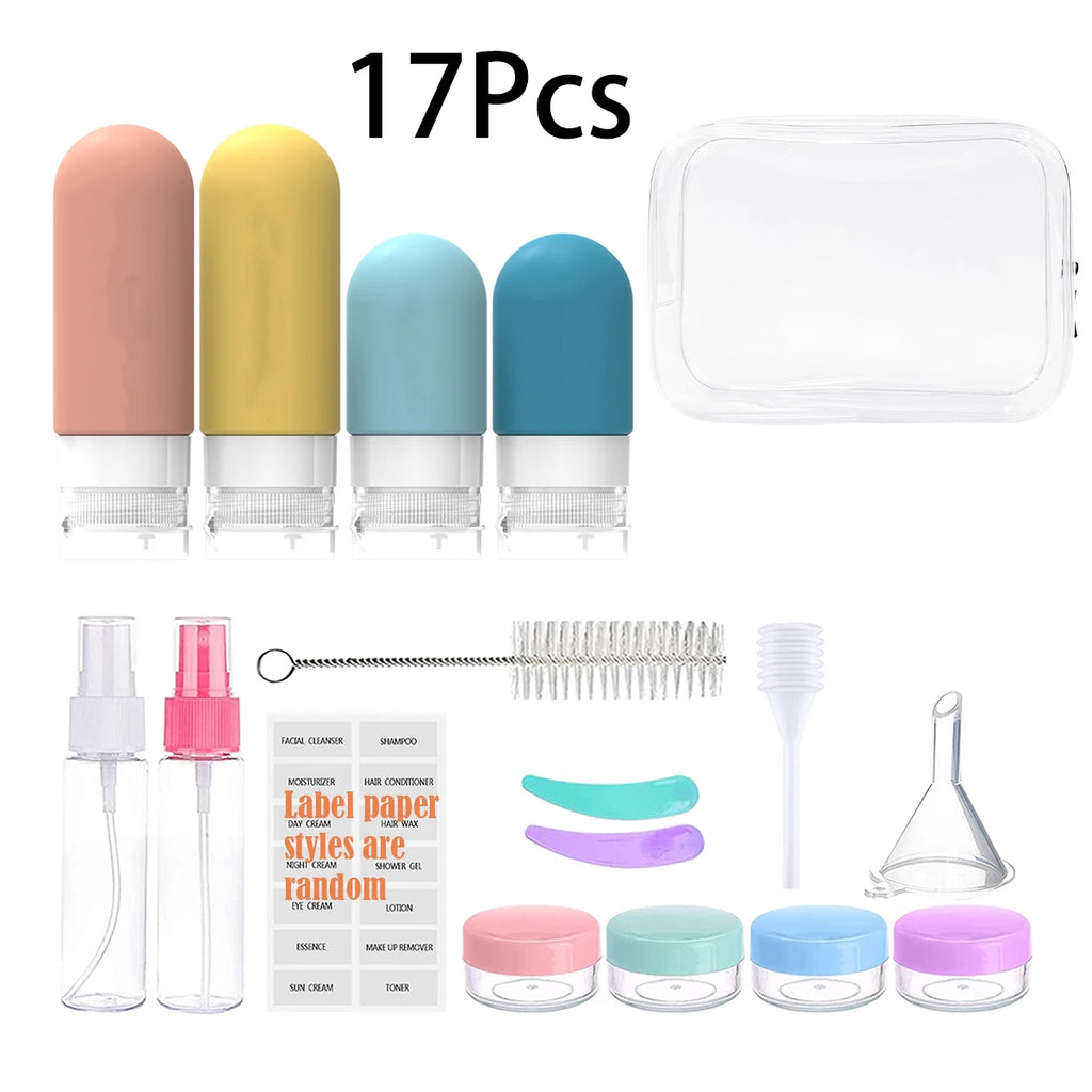 4 Pc/set Travel Bottles for Toiletries BPA Free Leak Proof Squeezable Travel Size Containers Travel Accessories Essentials