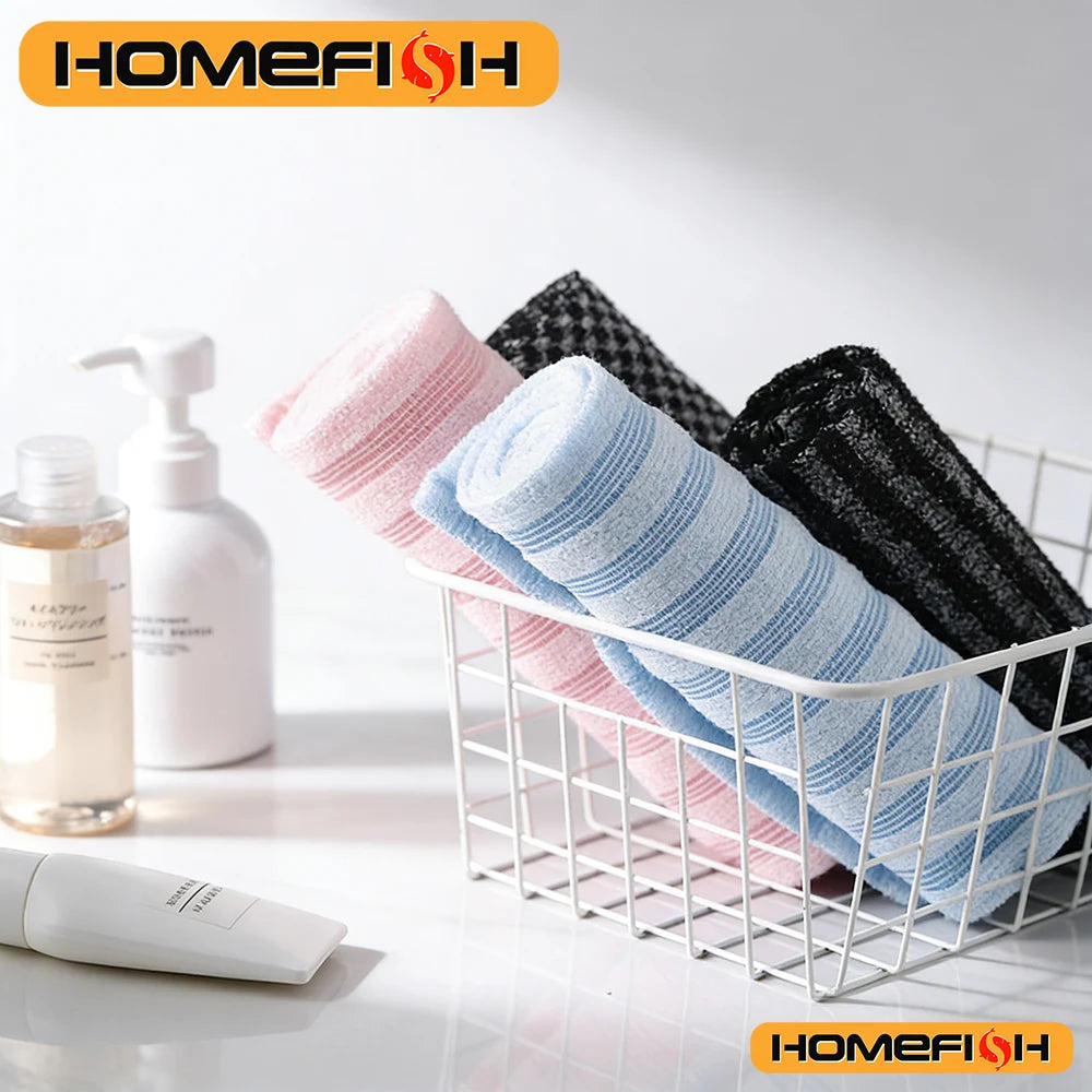 Nylon Bath Exfoliating Towel & Back Scrub Brush – Shower Sponge Body Scrubber for Bathroom Daily Use