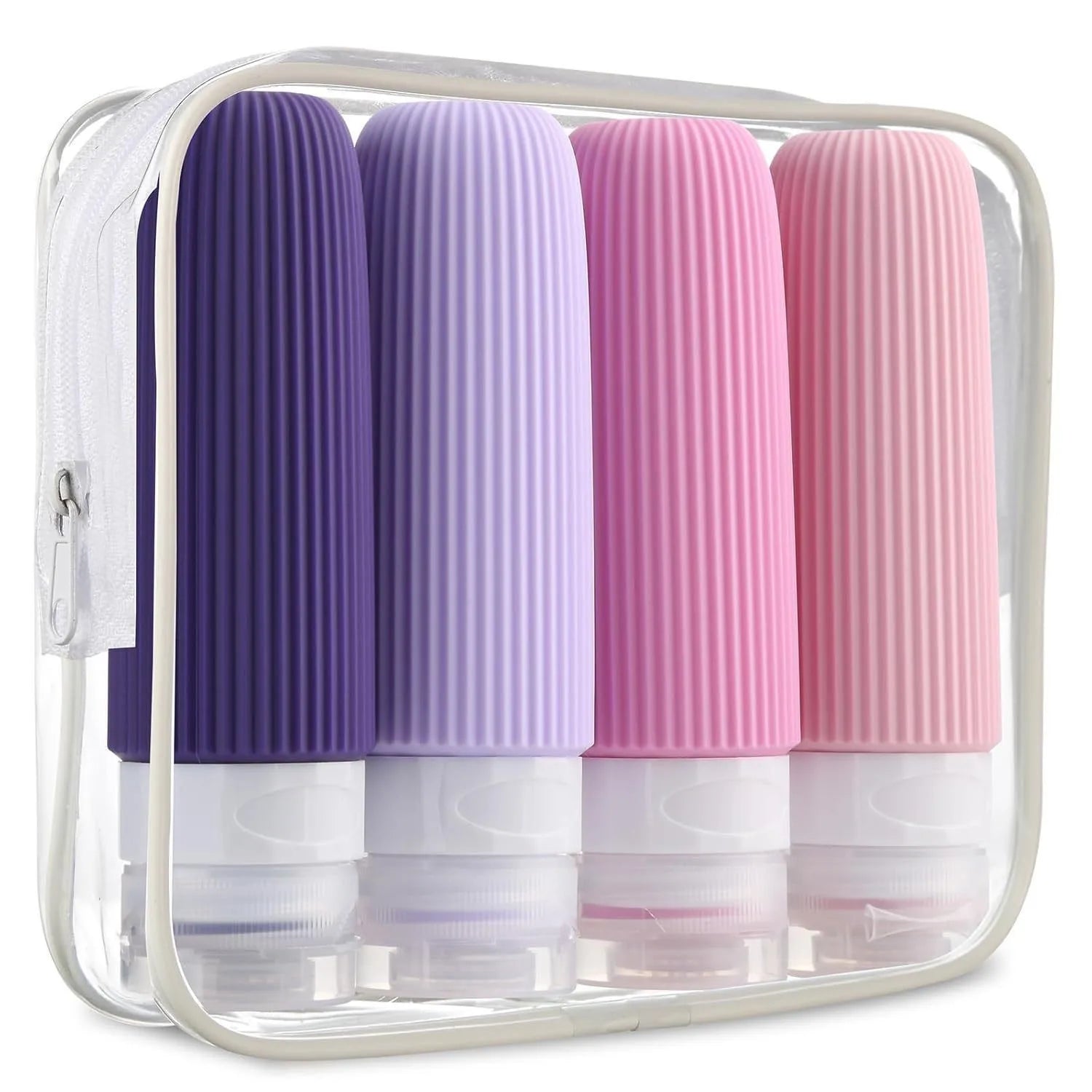 4 Pc/set Travel Bottles for Toiletries BPA Free Leak Proof Squeezable Travel Size Containers Travel Accessories Essentials