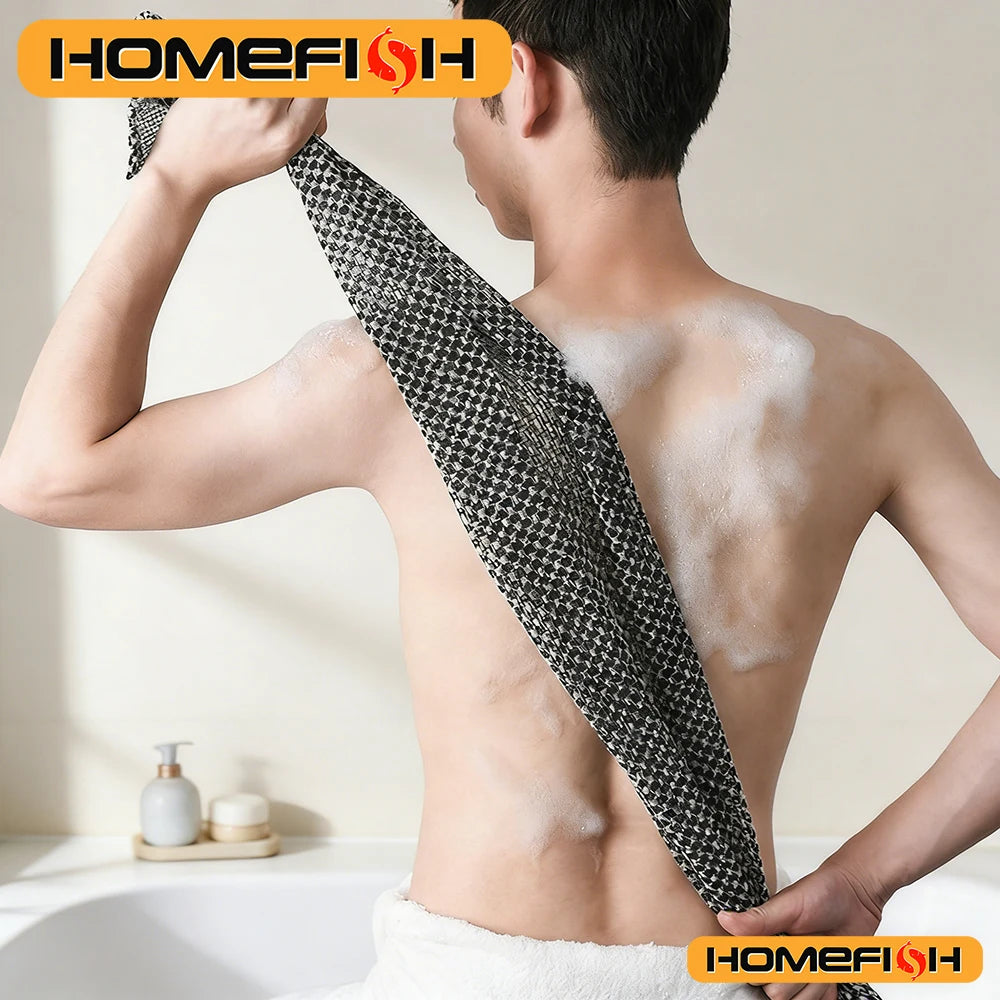 Nylon Bath Exfoliating Towel & Back Scrub Brush – Shower Sponge Body Scrubber for Bathroom Daily Use