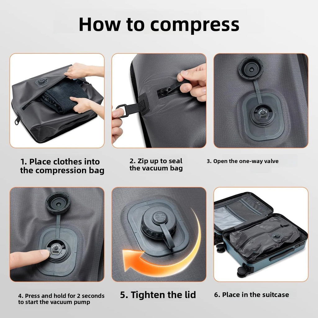Automatic Vacuum Compressed Storage Bag Air Tight Bag Travel Luggage Compression Bag Business Trip Backpack Special Clothing Bag