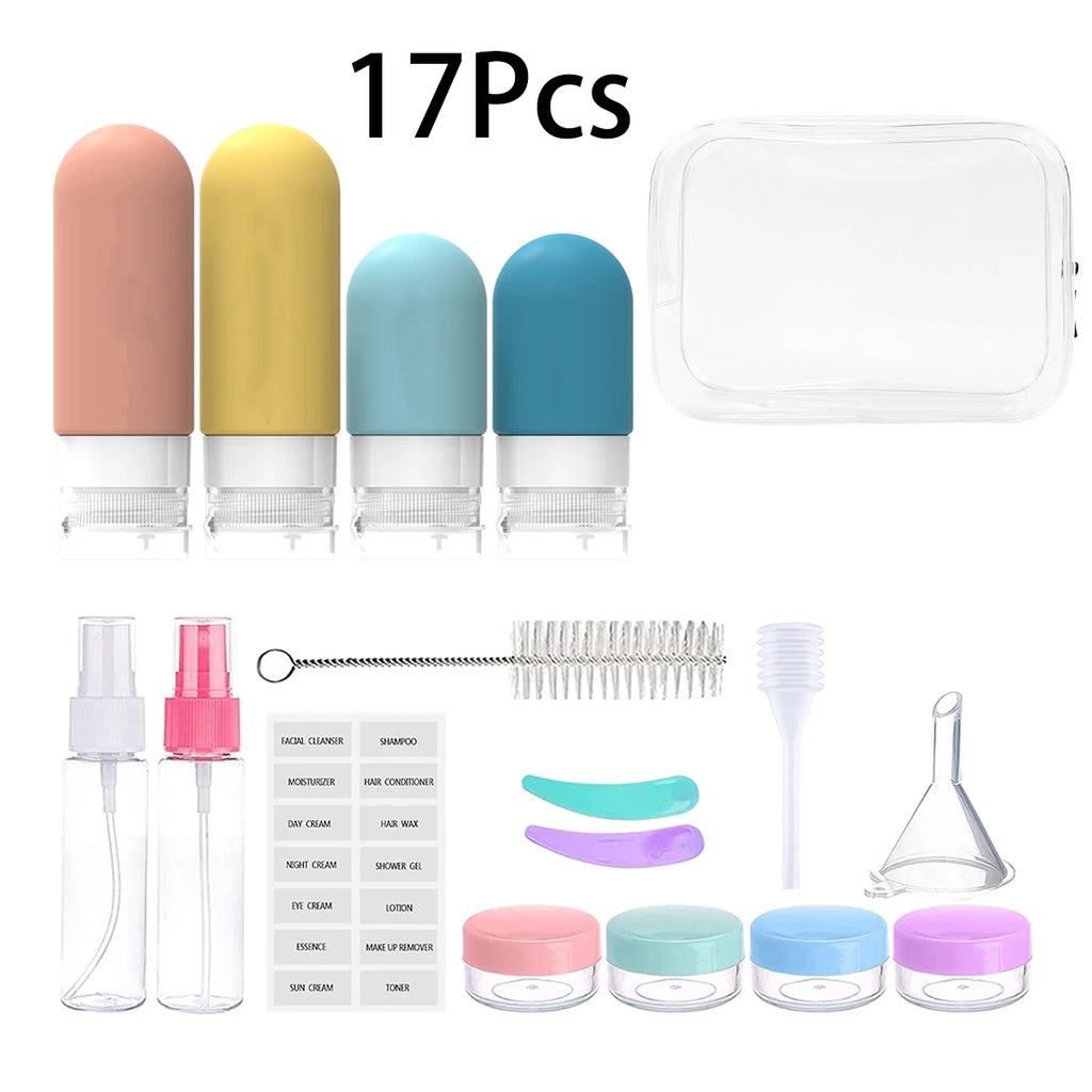 4 Pc/set Travel Bottles for Toiletries BPA Free Leak Proof Squeezable Travel Size Containers Travel Accessories Essentials