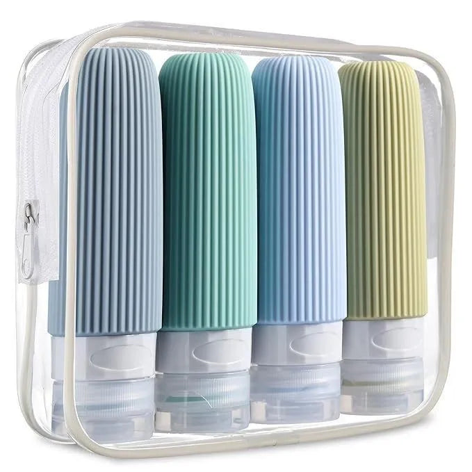 4 Pc/set Travel Bottles for Toiletries BPA Free Leak Proof Squeezable Travel Size Containers Travel Accessories Essentials