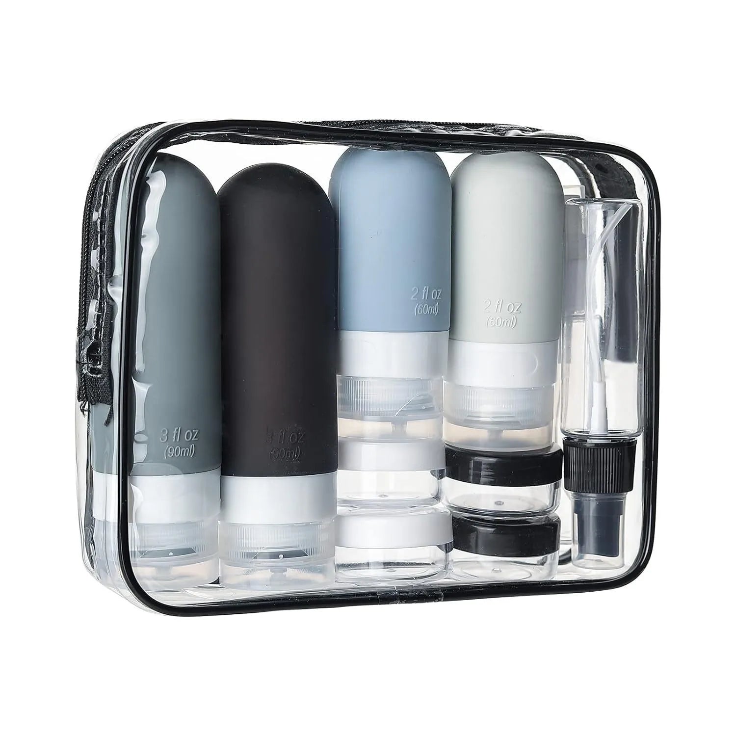 4 Pc/set Travel Bottles for Toiletries BPA Free Leak Proof Squeezable Travel Size Containers Travel Accessories Essentials