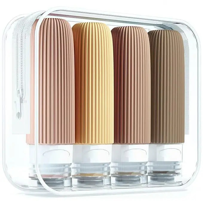 4 Pc/set Travel Bottles for Toiletries BPA Free Leak Proof Squeezable Travel Size Containers Travel Accessories Essentials